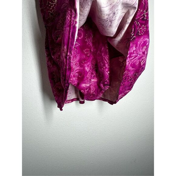 Islander Purple Gold Floral Lightly Padded Skirted One Piece Swimsuit Size 10 - Picture 4 of 10